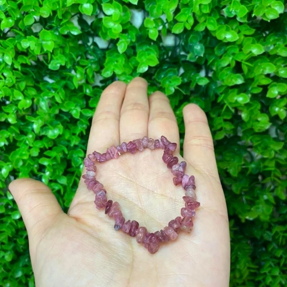 Pink Tourmaline Crystal Stretchy Bracelet